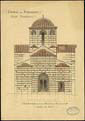 BRF Archive, Drawing, 1888-1890, Greece, Attica, Kaisariani Monastery, Katholicon, E Elevation, Ink, Watercolour, Paper, Dimensions: 25x35,5 cm, Architects: R. Weir-Schultz, S. Barnsley, Unpublished.