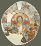Dome featuring Christos Pantokrator, prophets, angels and Theotokos (1233\1234 A.D.) Northern chapel of Hagios Nikolaos in Penteli Cave, 1,35m. height, 2,30m. diameter
