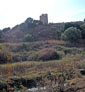 Άποψη του φράγκικου πύργου. Διακρίνεται μικρό ποτάμι, παραπόταμος του Ερασίνου, στις πλημμύρες του οποίου οφείλεται η παρακμή του αρχαίου ιερού της Βραυρωνίας Αρτέμιδος. (Φωτογραφία Ι. Λιάκουρα)
