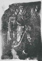 Φωτογραφία 1888-1890, Μονή Δαφνίου, Καθολικό. Λεπτομέρεια από το ψηφιδωτό του Ευαγγελισμού (Αρχάγγελος Γαβριήλ).  Δημιουργοί: R. Weir-Schultz, S. Barnsley. Αρχείο Byzantine Research Fund, Βρετανική Σχολή Αθηνών. Αδημοσίευτη.