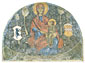 Η "Παναγία των Καταλανών", μέσα 15ου αιώνα, 117χ137 εκ., αποτοιχισμένη από το ναό του  Προφήτη Ηλία Σταροπάζαρου. (Βυζαντινό και Χριστιανικό Μουσείο Αθηνών)